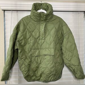 Green Quilted Pullover Jacket